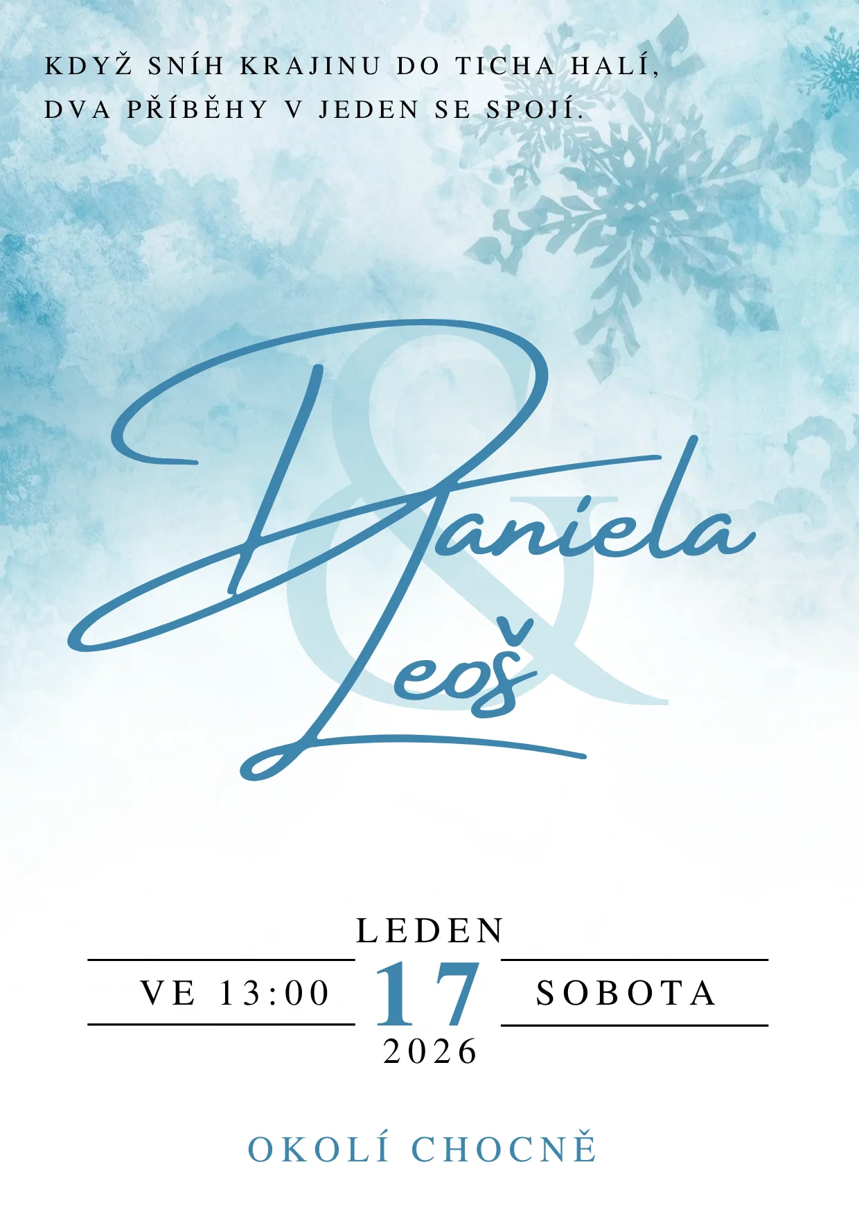 Oznámení - digitální návrh - WINTER ROMANCE