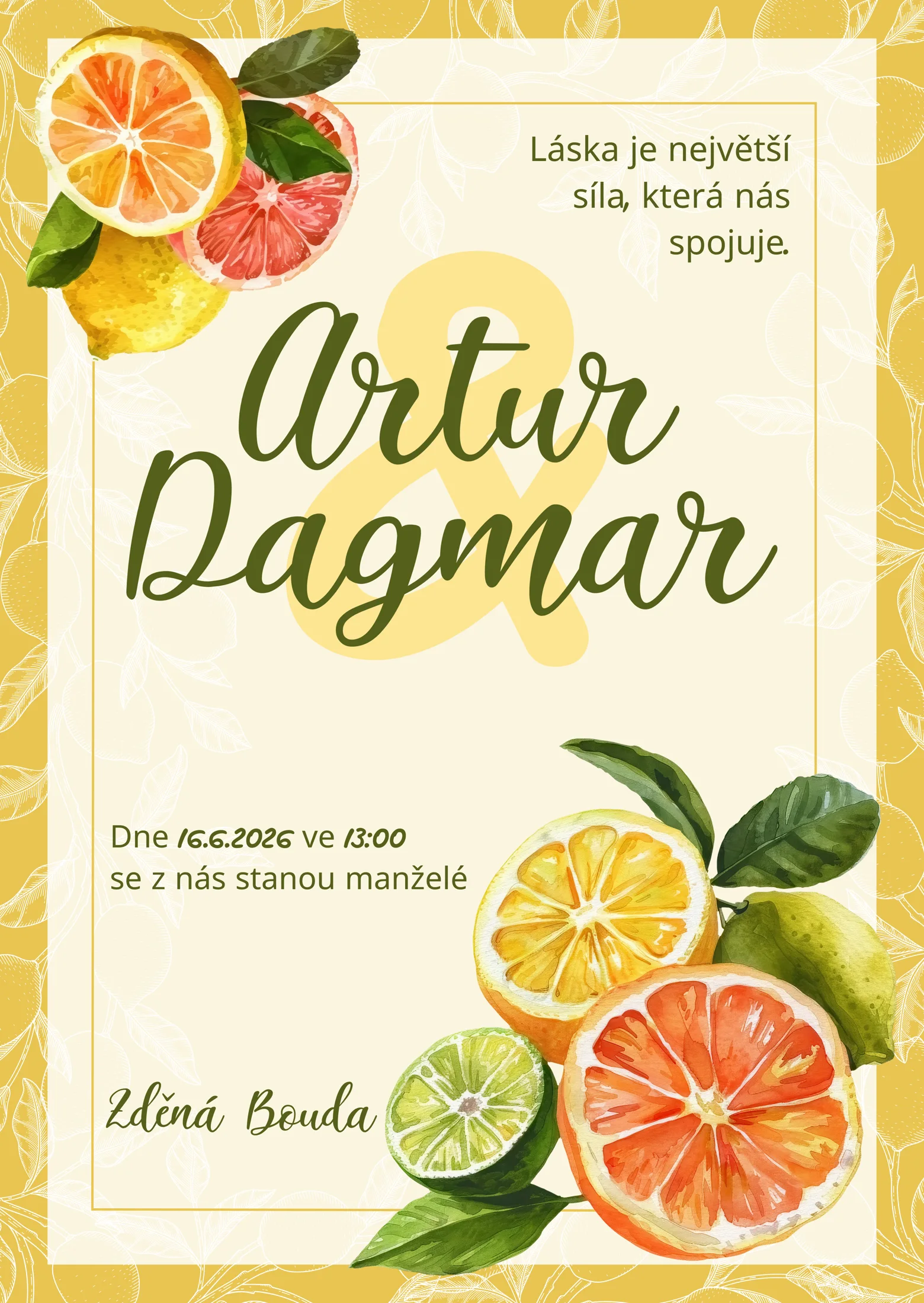 Šablona oznámení  CITRUSY 