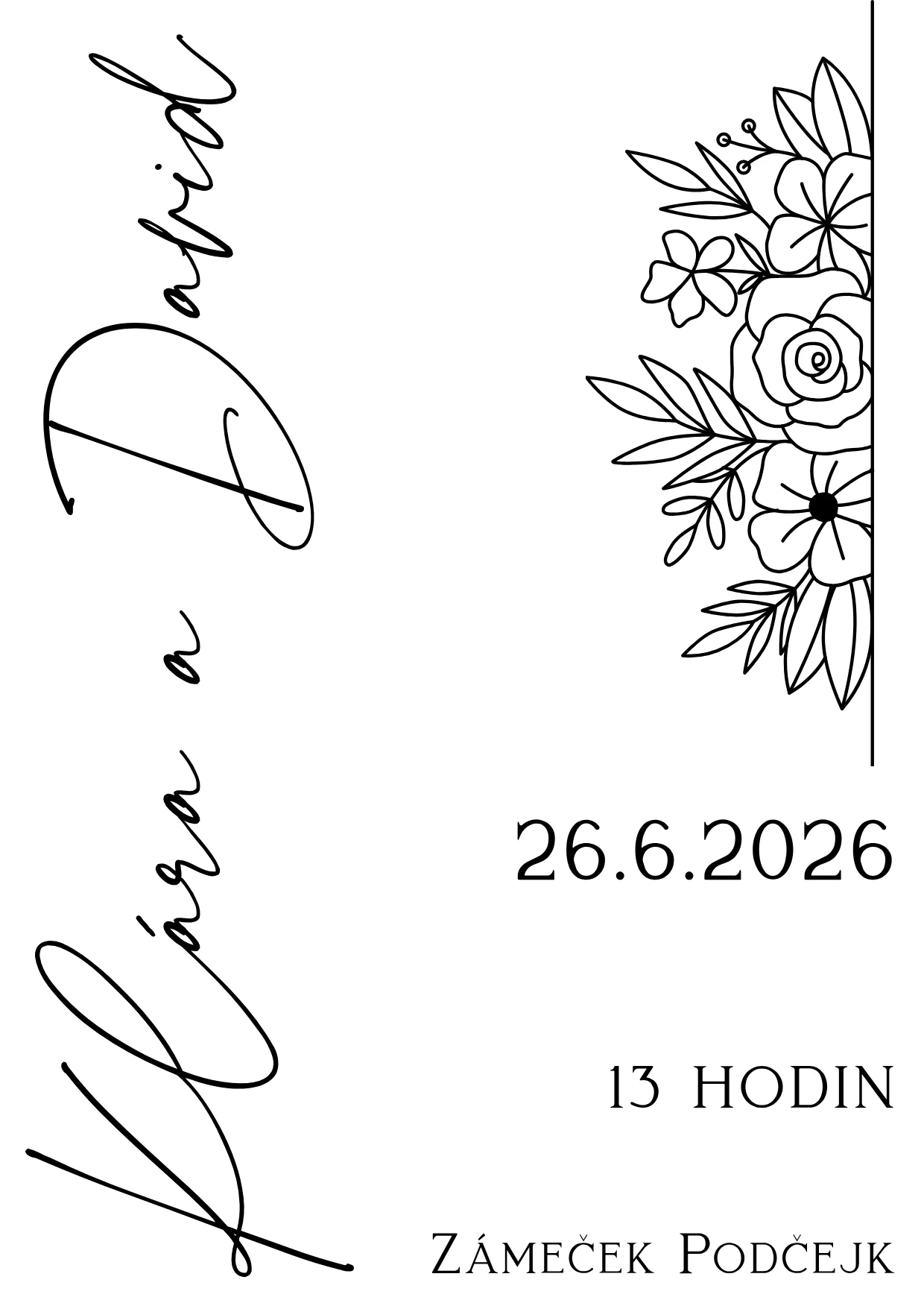Oznámení - digitální návrh - FLORAL MINIMALISM